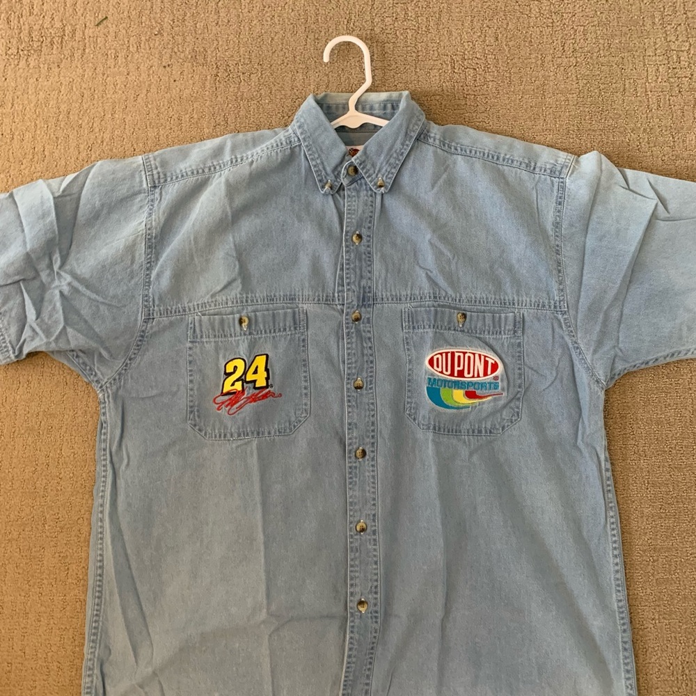 Jeff Gordon NASCAR Racing Denim Button down shirt